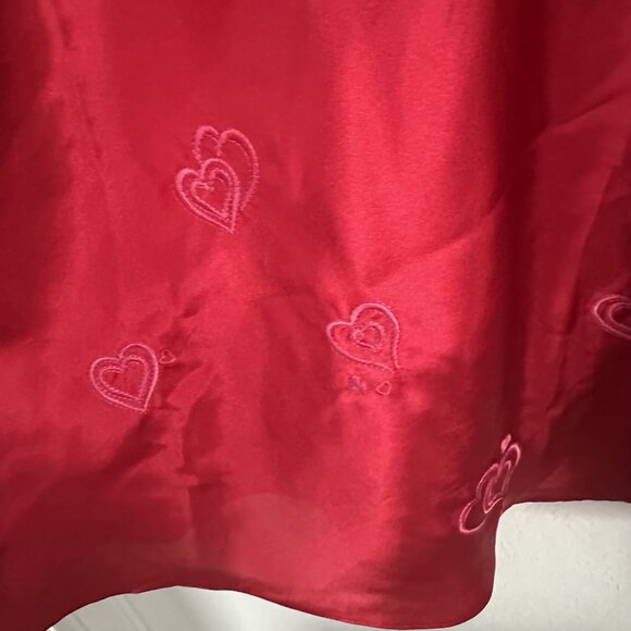 Inner‎ Most Nightgown Lingerie Chemise Size XL Red Satin Embroidered HEARTS Y2K - Picture 4 of 12